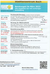Bucher Bürgerhaus: Psychosoziale Beratung @ Bucher Bürgerhaus, R. 1.21