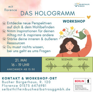 Einladung zum nächsten Hologramm-Workshop am 21. Mai @ Bucher Bürgerhaus, R. 1.12